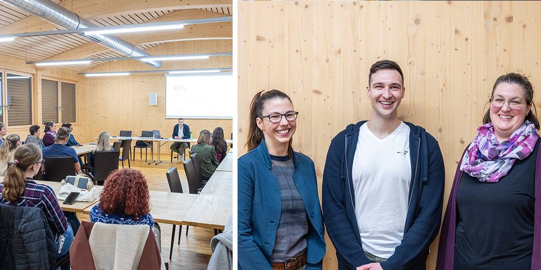 Gut besuchter Informationsabend über die neuen Tagesstrukturen. Simone Bertschi (Gemeinderätin Dürrenäsch), Raphael Wildi und Melanie Schlatter (Schulvorstand Dürrenäsch).