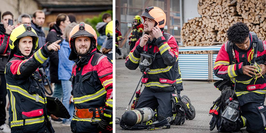 Die Hauptübung 2024 der Feuerwehr Boniswil-Hallwil stand unter der Einsatzleitung von Kommandant-Stv. Sabrina Streit (links).