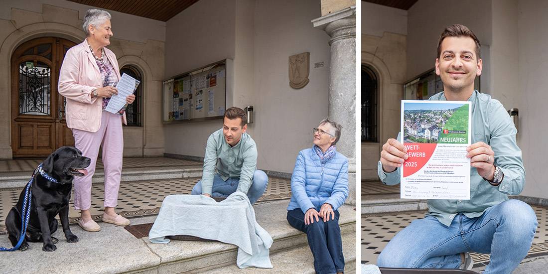 Gemeindeschreiber Michael Schätti zog im Beisein von Verkehrsvereinspräsidentin Annette Heuberger (links) und Margrit Schalch die Gewinner.